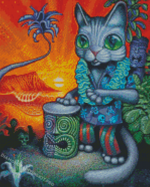 Tiki Cat Pet Diamond Paintings