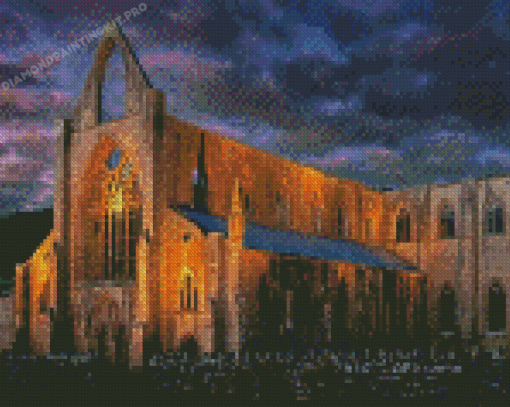 Tintern Abbey Landmark At Sunset Diamond Paintings