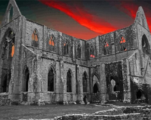 Tintern Abbey At Sunset Diamond Paintings