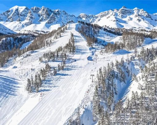 Vars Hautes Alpes Snow Diamond Paintings