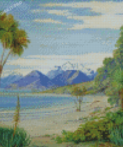 View Of Mount Earnshaw From The Island Marianne North Diamond Paintings