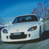 White Honda S2000 On Road Diamond Paintings