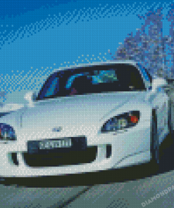 White Honda S2000 On Road Diamond Paintings