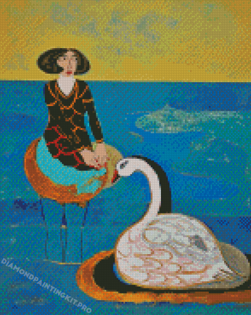 Woman Swan Diamond Paintings