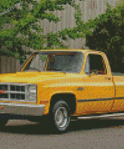 Yellow 1984 GMC Truck Diamond Paintings