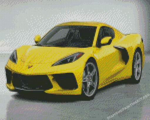 Yellow Corvette Car Diamond Paintings