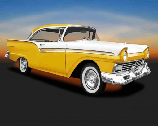 Yellow Ford Fairlane Diamond Paintings