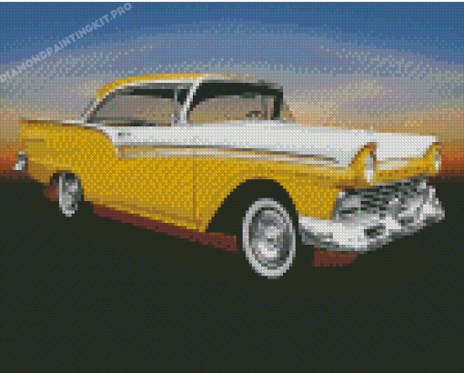 Yellow Ford Fairlane Diamond Paintings