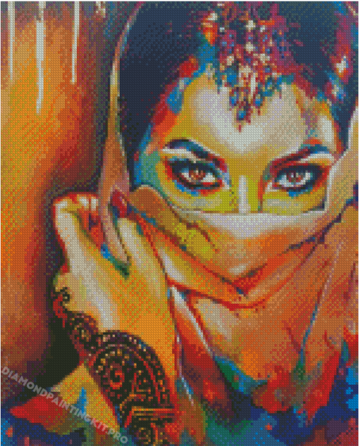 Abstract Traditional Girl Diamond Paintings