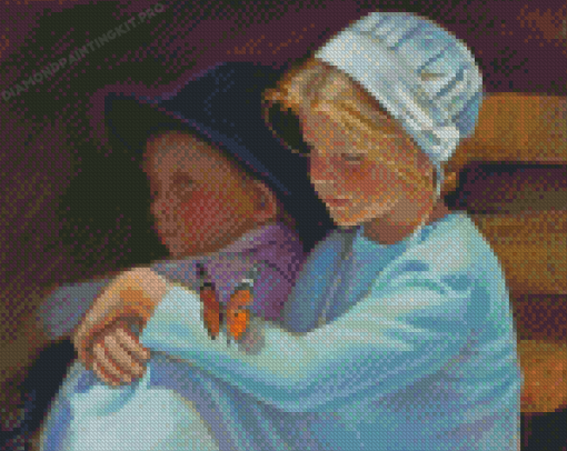 Aesthetic Amish Children Diamond Paintings