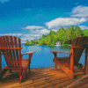 Aesthetic Lake Chairs Diamond Paintings