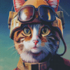 Aesthetic Pilot Cat Diamond Paintings