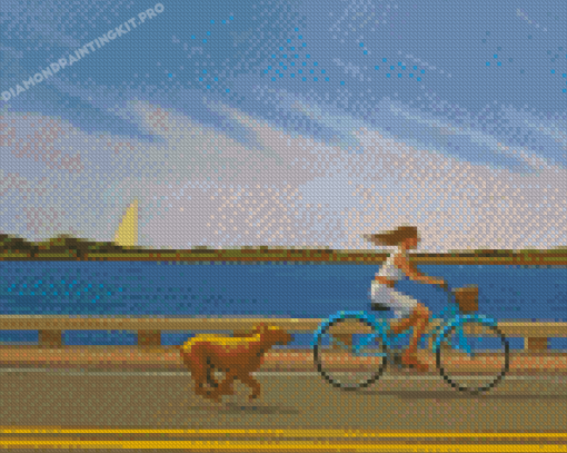 Aesthetic Woman With Dog Diamond Paintings