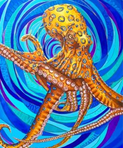 Aesthetic Blue Ring Octopus Diamond Paintings