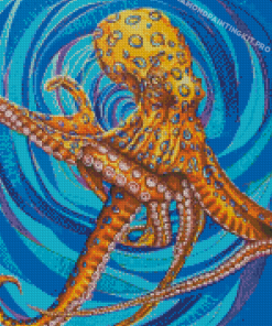 Aesthetic Blue Ring Octopus Diamond Paintings