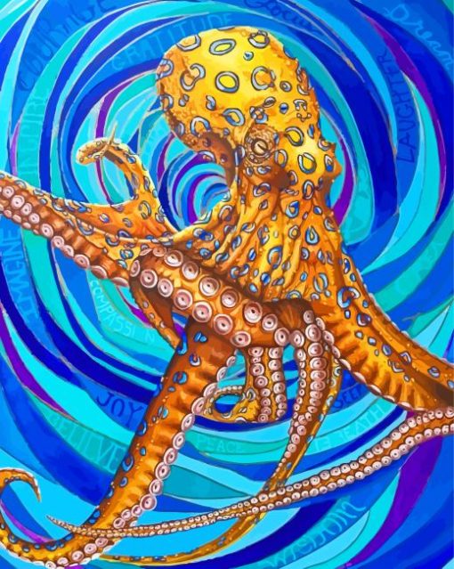 Aesthetic Blue Ring Octopus Diamond Paintings