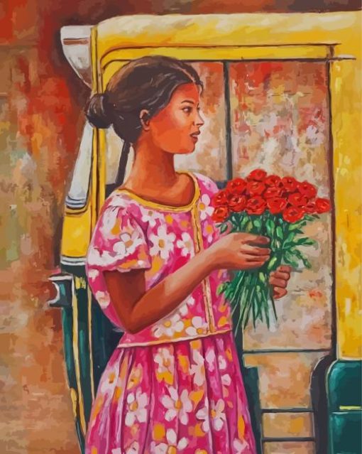 Aesthetic Flower Seller Diamond Paintings