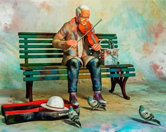 Aesthetic Violinist Man Diamond Paintings