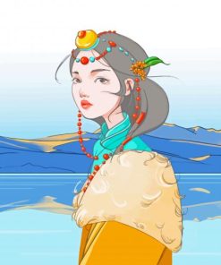 Anime Tibet Girl Diamond Paintings