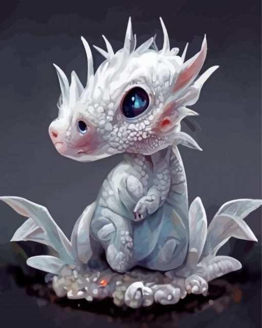 Baby Silver Dragon Diamond Paintings