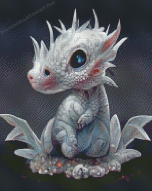 Baby Silver Dragon Diamond Paintings