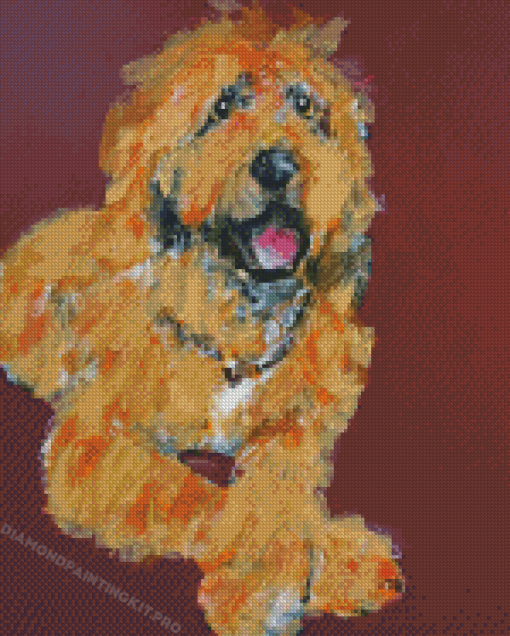 Beige Cockapoo Abstract Diamond Paintings