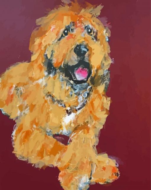 Beige Cockapoo Abstract Diamond Paintings