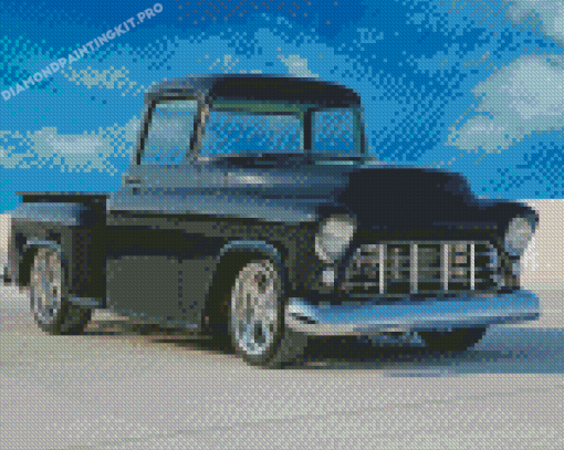 Black Old Chevy Truck Diamond Paintings