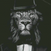 Black And White Stylish Lion Diamond Paintings