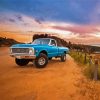 Blue Old Ford Truck Diamond Paintings