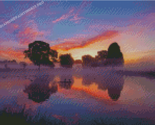 Bushy Park Sunset Landscape Diamond Paintings