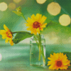 Cool Yellow Flowers Vase Diamond Paintings