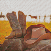 Cowboy Hat And Boots Diamond Paintings