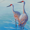 Crane In Water Diamond Paintings