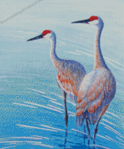 Crane In Water Diamond Paintings