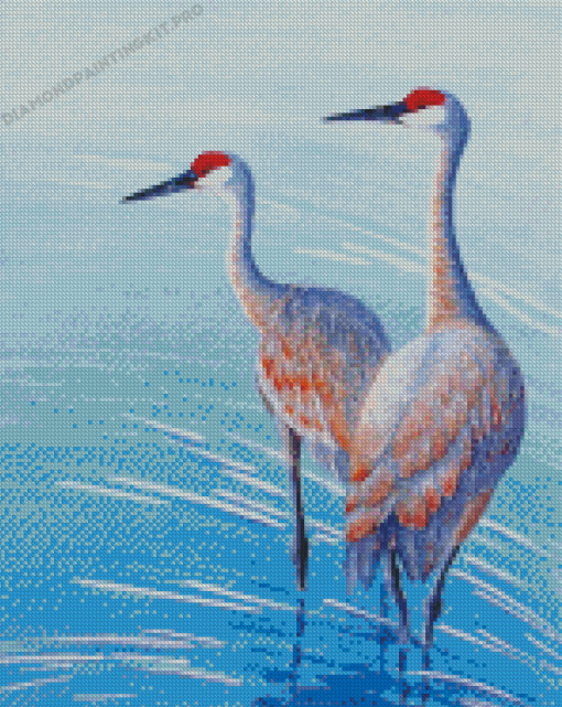 Crane In Water Diamond Paintings