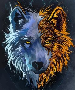 Gold Wolf Diamond Paintings