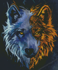 Gold Wolf Diamond Paintings