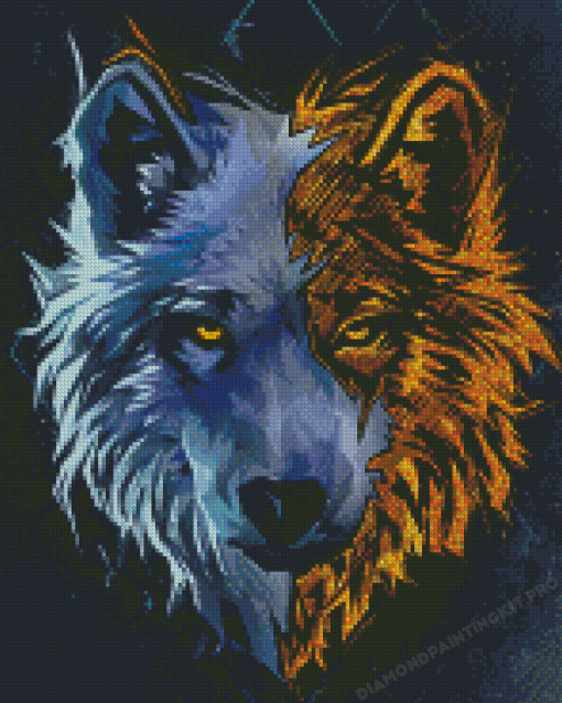 Gold Wolf Diamond Paintings