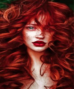 Lady With Red Hair Diamond Paintings
