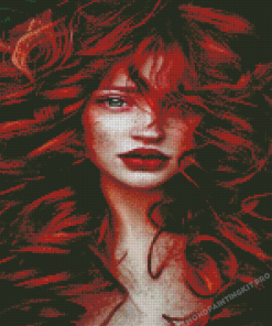 Lady With Red Hair Diamond Paintings