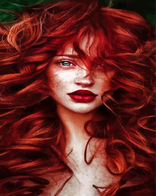 Lady With Red Hair Diamond Paintings