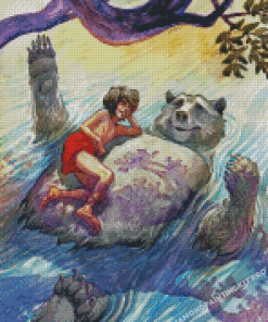 Mowgli And Baloo Diamond Paintings