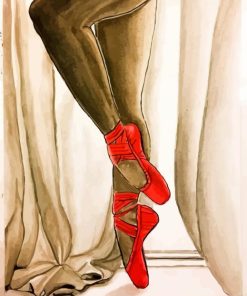 Red Ballet Shoes Art Diamond Paintings