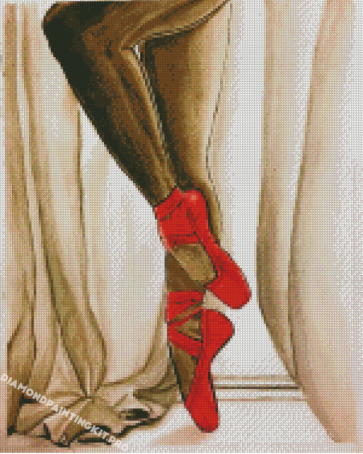 Red Ballet Shoes Art Diamond Paintings