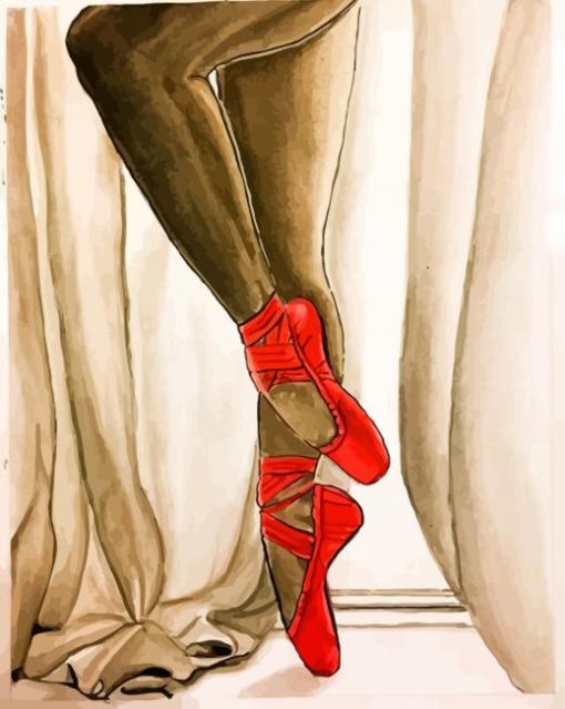 Red Ballet Shoes Art Diamond Paintings