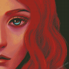 Sad Lady With Red Hair Diamond Paintings