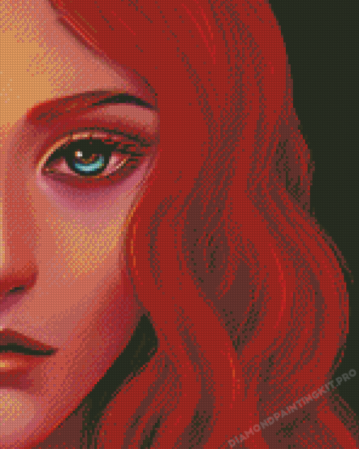 Sad Lady With Red Hair Diamond Paintings