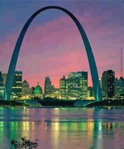 St Louis Gateway Arch Sunset Diamond Paintings