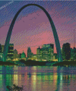 St Louis Gateway Arch Sunset Diamond Paintings